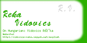 reka vidovics business card